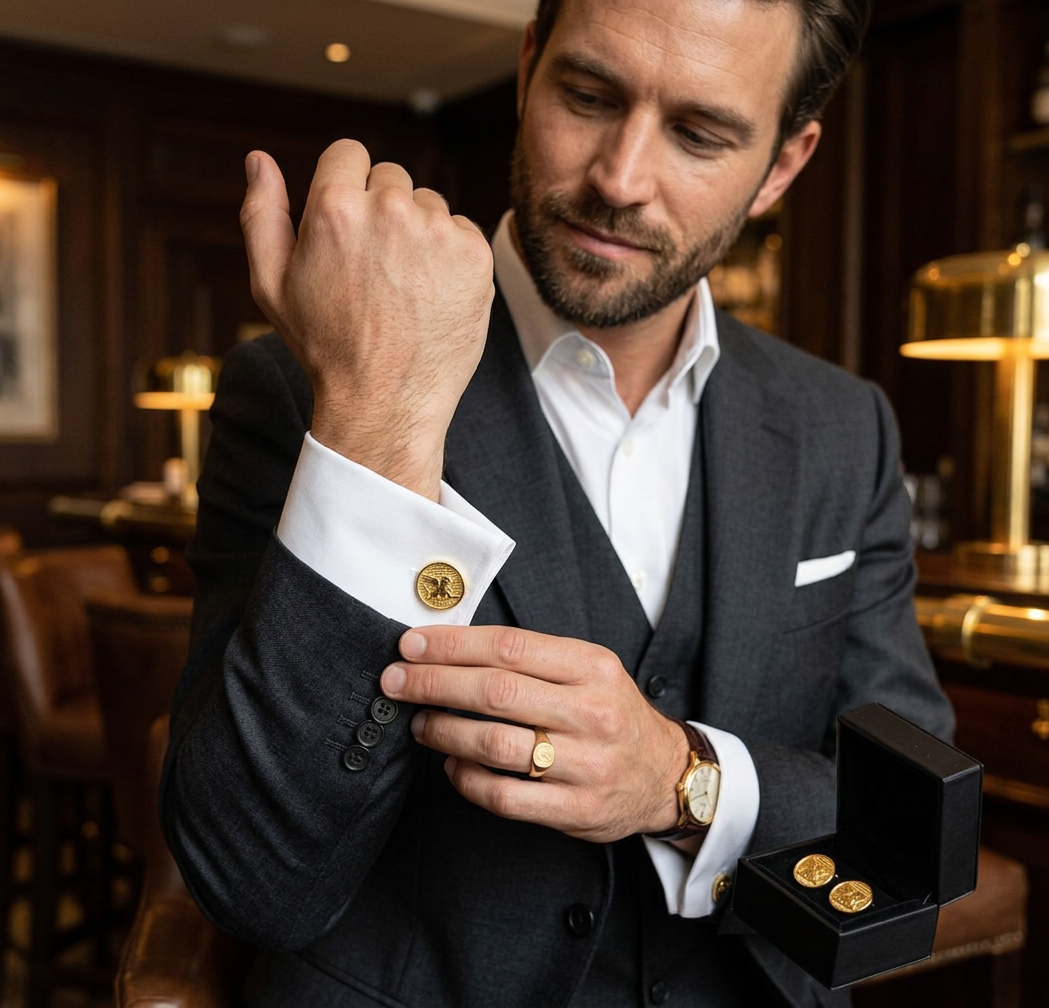 Da Re Jewelry - Winged Lion Cufflinks Gold edition - Image 6