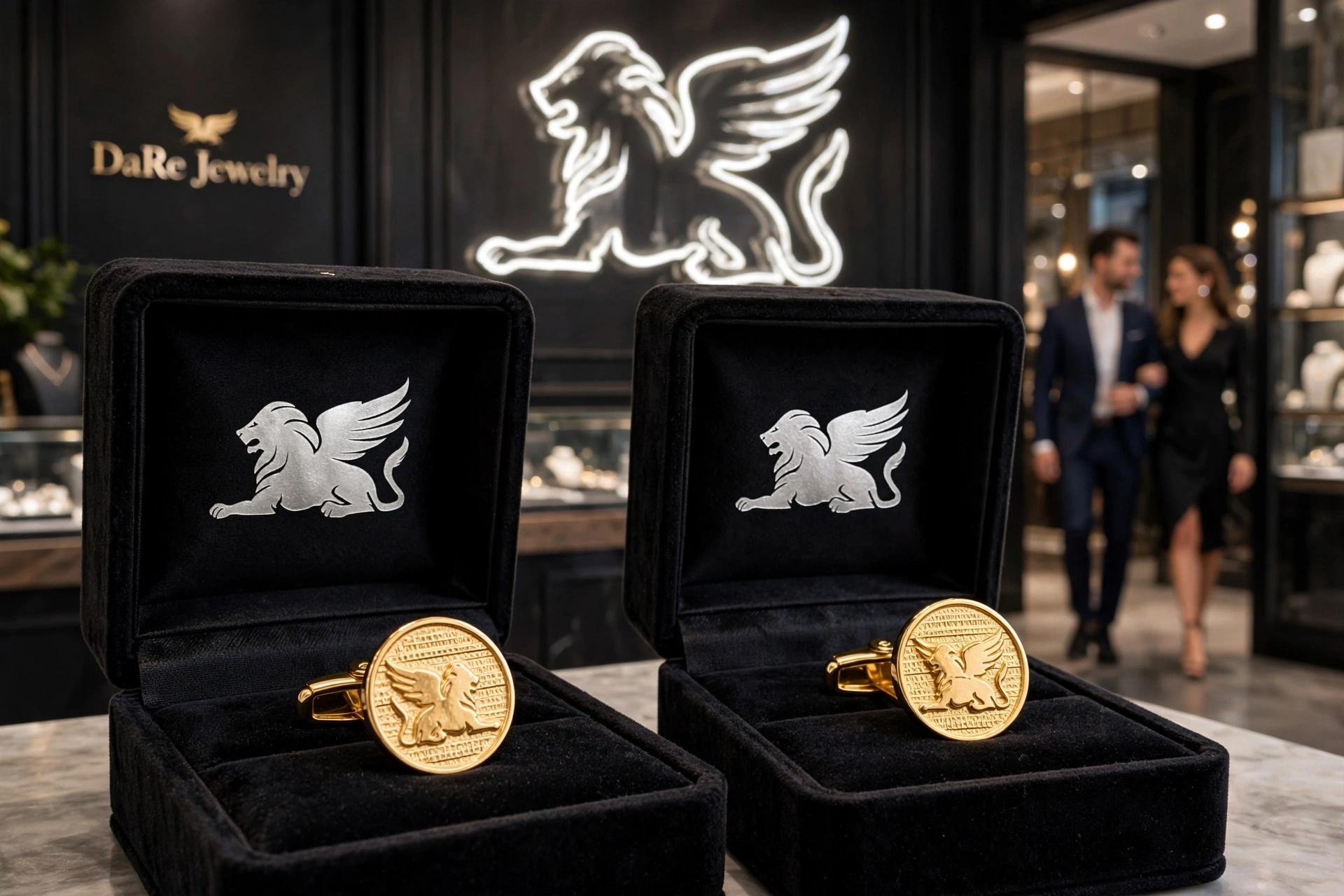 Da Re Jewelry - Winged Lion Cufflinks Gold edition - Image 8