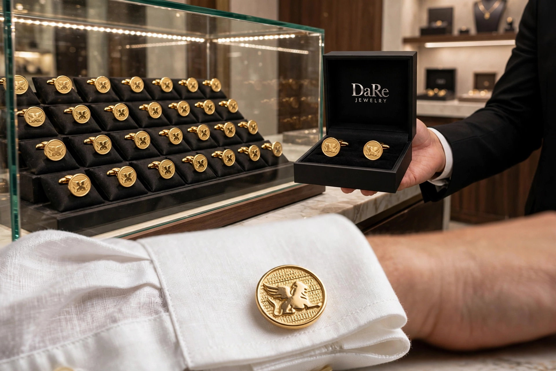 Da Re Jewelry - Winged Lion Cufflinks Gold edition - Image 13