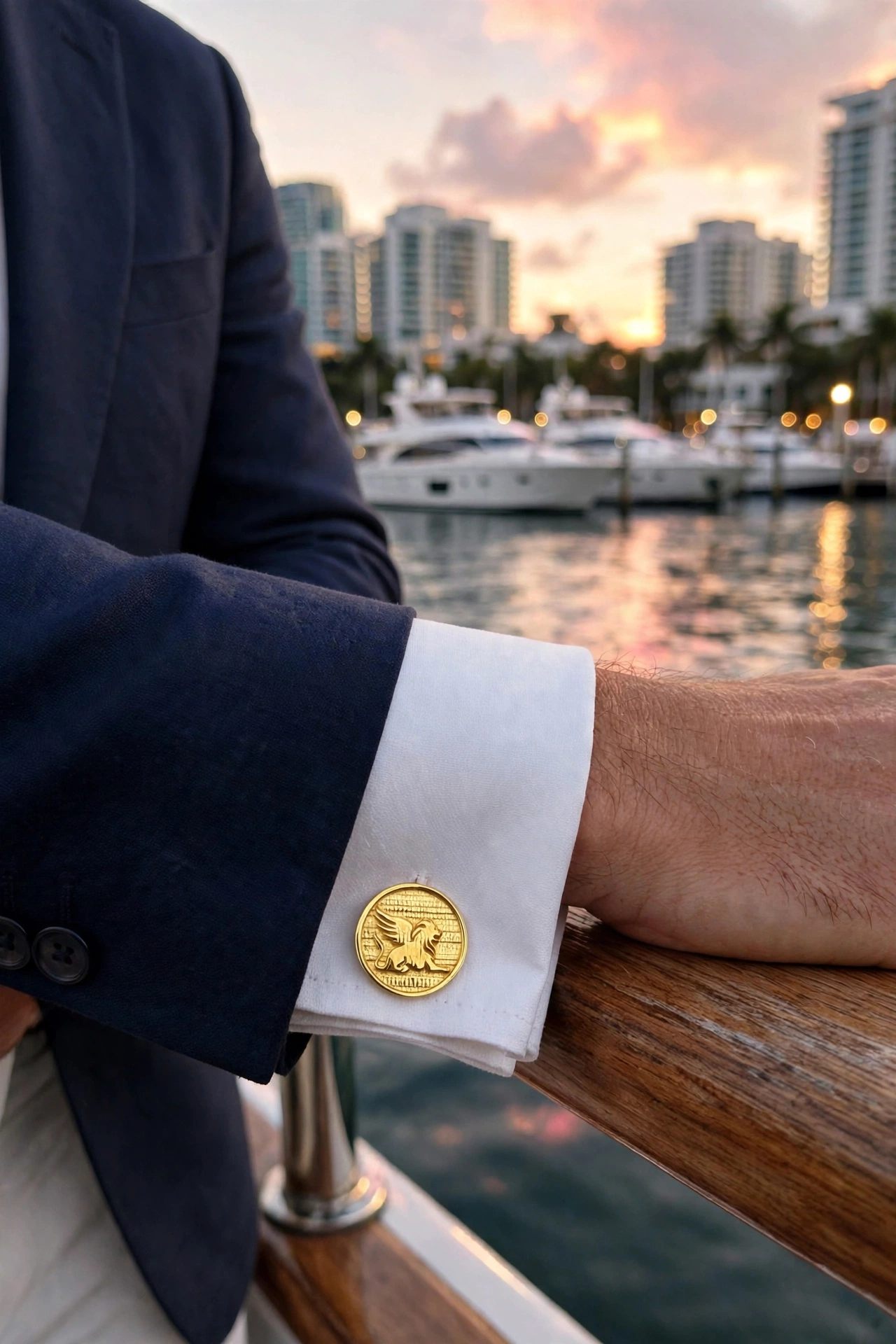 Da Re Jewelry - Winged Lion Cufflinks Gold edition - Image 5